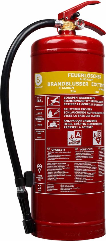 Schuimbrandblusser 6 liter met ophangbeugel