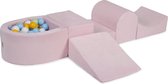 Foam Speelset met ballenbak Roze incl 100 ballen: Licht Groen, Baby Blauw, Wit, Geel