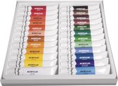 Acrylverf schilder set tubes 24 kleuren 12 ml