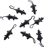 16x kleine plastic horror/halloween dieren ratten van 5 cm - Enge decoratie beesten