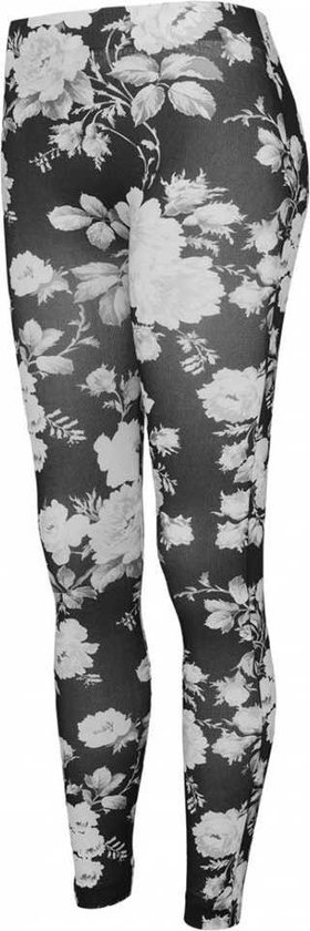 Legging Urban Classics -S- Flower Graphic Noir / Blanc