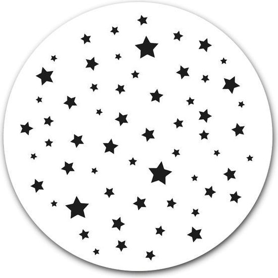 Wandcirkel Sterretjes op hout - WallCatcher | Multiplex 60 cm rond | Houten muurcirkel Stars