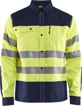 Blaklader High Vis overhemd 3255-1817 - High Vis Geel/Marineblauw - XS