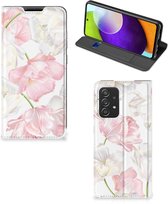 Stand Case Hoesje Cadeau voor Mama Samsung Galaxy A52 Smart Cover Mooie Bloemen