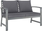 vidaXL Tuinbank met donkergrijs kussen 120 cm massief acaciahout