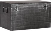 Nancy's Vintage Opbergkist - Opbergbox - Opslagbox - Opbergkisten - Industrieel - Metaal - Zwart - 60 x 40 x 35 cm | Xl