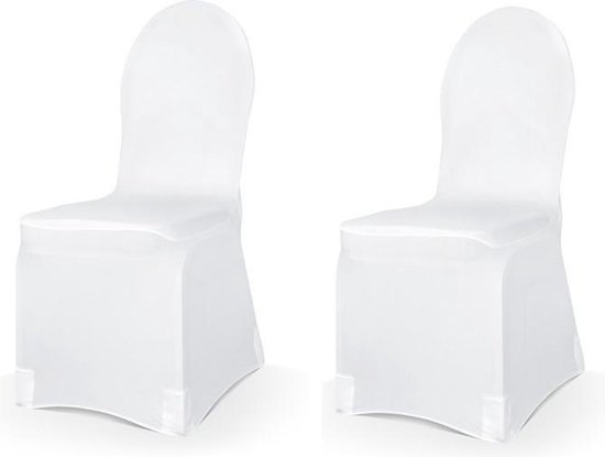 Set van 2x stuks universele witte elastische stoelhoezen 50 x 105 cm -... |  bol.com
