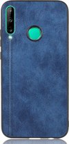 Mobigear Hoesje geschikt voor Huawei P40 Lite E Telefoonhoesje | Mobigear Stitch Backcover | P40 Lite E Case | Back Cover - Blauw