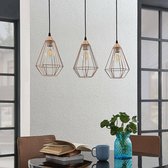 Lindby - hanglamp - 3 lichts - staal - H: 22 cm - E27
