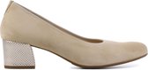 Hassia Dames Suède   Pumps / Schoenen - Blokhak  hoogte 5 cm - 304904 - Beige - Maat 37