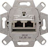 KOPP - UTP RJ45 Stopcontact - Wandcontactdoos - Inbouw - 2-voudig UTP CAT6 - BES LED