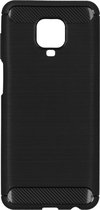 Brushed Backcover Xiaomi Redmi Note 9 Pro / 9S hoesje - Zwart