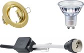 PHILIPS - LED Spot Set - MASTER 927 36D VLE - GU10 Fitting - DimTone Dimbaar - Inbouw Rond - Mat Goud - 3.7W - Warm Wit 2200K-2700K - Kantelbaar Ø83mm