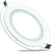 LED Downlight Slim - Inbouw Rond 15W - Helder/Koud Wit 6400K - Mat Wit Glas - Ø200mm