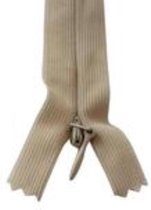 Ykk Blinde Rits Naadverdekt, Beige, 60 cm, Per Stuk.