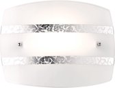 LED Wandlamp - Wandverlichting - Nitron Niki - E27 Fitting - Rond - Mat Zilver - Glas