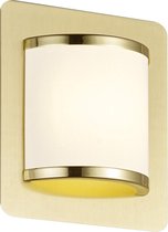 LED Wandlamp - Nitron Agiany - 5W - Warm Wit 3000K - Rechthoek - Mat Goud - Aluminium/Textiel