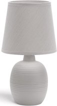 LED Tafellamp - Tafelverlichting - Igan Bomun - E14 Fitting - Rond - Mat Grijs - Keramiek