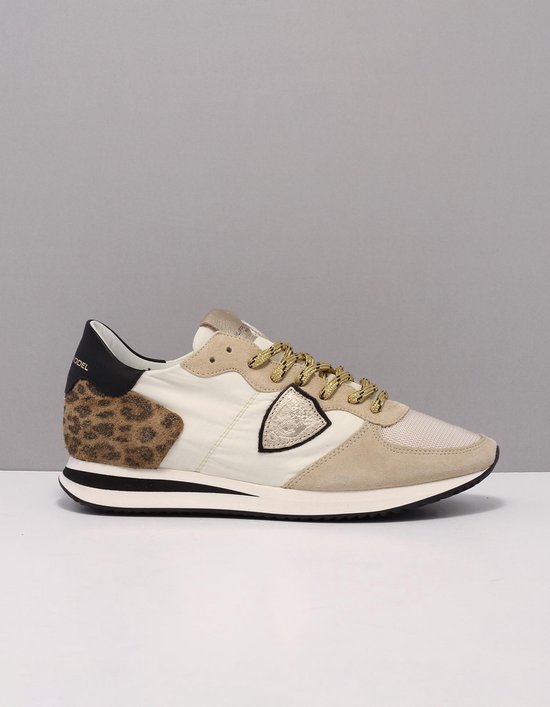 Philippe Model tzld-tropez sneakers dames beige beige wa11 animalier blanc  oro suede 36 | bol