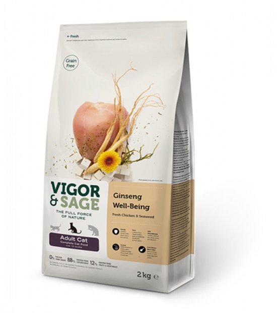 Vigor & Sage Kattenvoer Well-Being Ginseng - 2 kg