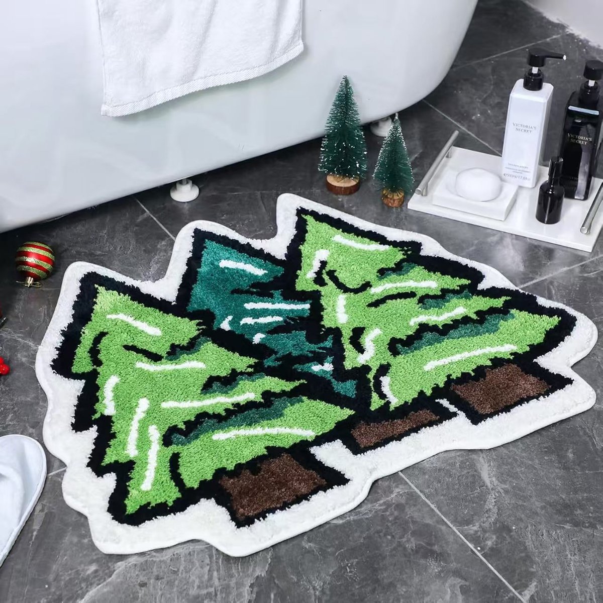 Kerstdeurmat welkomstmat antislip voordeurdecoratie - Kerstboom nieuwe stijl - Exclusief voor Kerstmis