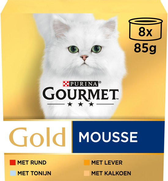 Gourmet Gold Fijne Mousse Multi Pack - Kattenvoer - 8 x 85 g