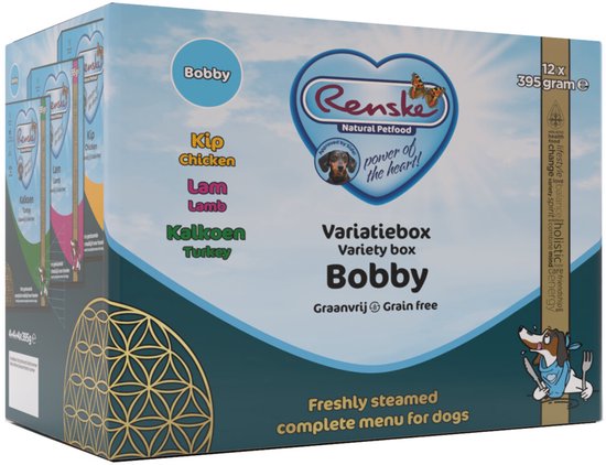 Renske Variatiebox Hondenvoer Nat Bobby - 12 x 395 gr