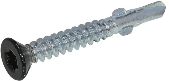 Proftec - Vis à oreilles/Vis pour cadre de portail - Torx 20 - 4,2 x 35 mm - Galvanisées - Tête noire (100 pièces)