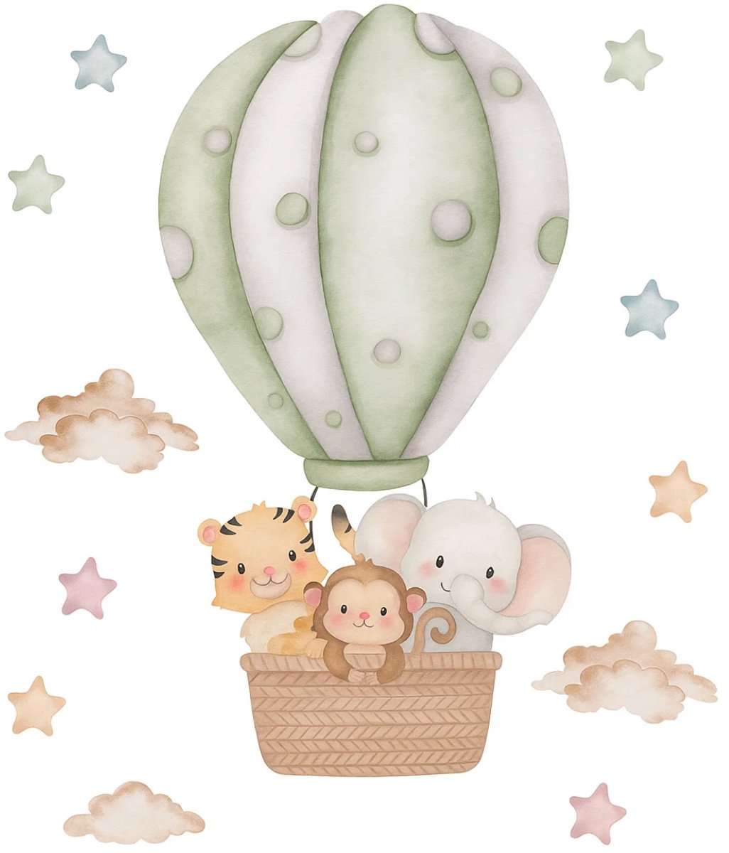 Antusias® CosyWall – Muurstickers Kinderkamer – Muursticker Babykamer – Muurstickers Dieren - 61 × 67 cm - Muurdecoratie Voor Kinderkamer