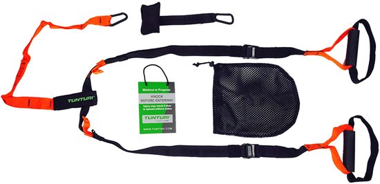 Tunturi - Suspension Trainer - Functional Training Suspension trainer - Sling trainer - Met Draagtas - Zwart/Oranje - Incl. gratis fitness app