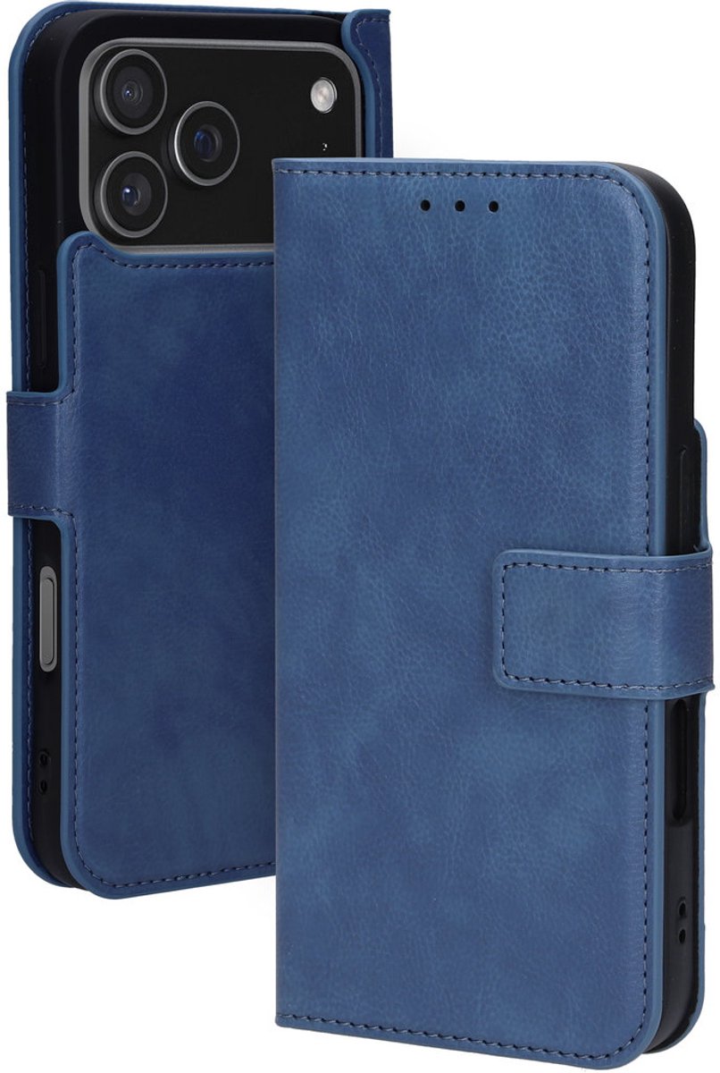 Mobiparts hoesje geschikt voor Apple iPhone 17 Pro Max Apple iPhone 18 Pro Max - Wallet/Boekhoesje - Eco Leer - Magneet Sluiting - Opberg vakken - Blauw