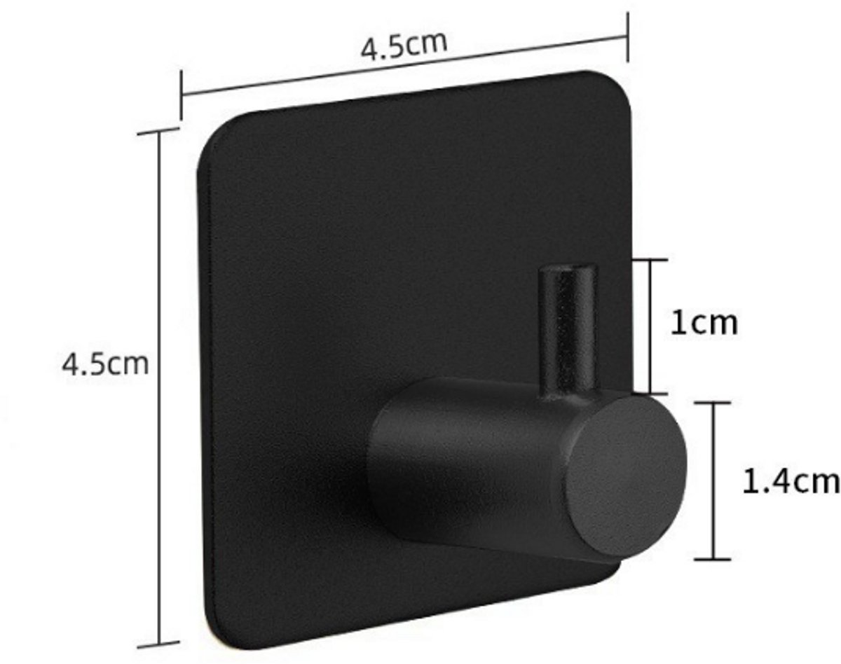 Jonyx - 4x Handdoekhaakje - Zelfklevende haakjes - Wandhaakjes - Badkamer accessoires - Me