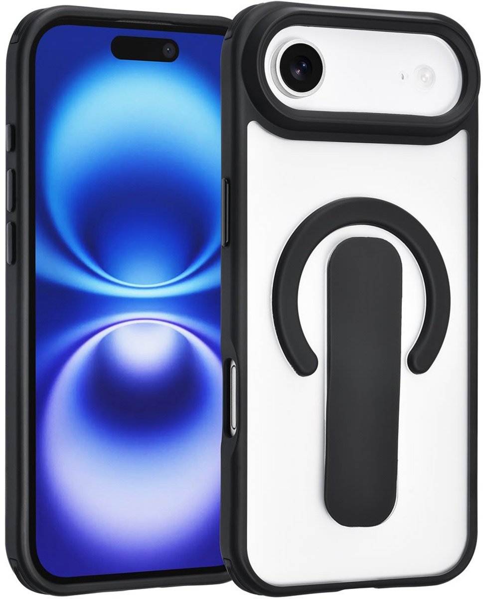 TUNIQ Anti-shock Back cover voor iPhone 17 Air - Ingebouwde Ringstand - Zwart
