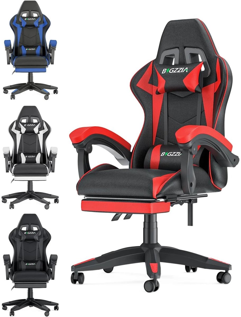 Gaming Bureau Stoel - Game Stoel - Ergonomisch - Verstelbaar - Racing - Gaming Chair - Zwart Rood