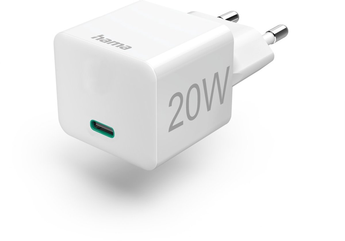 Hama 20W Snellader - USB-C PD/QC - Super-mini - Wit