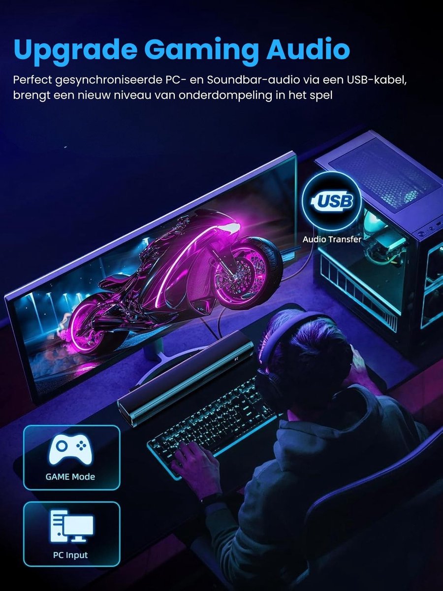 Afbeelding 3 van SNJY® Soundbar - TV Speaker - Home Cinema - 60 W - Zwart