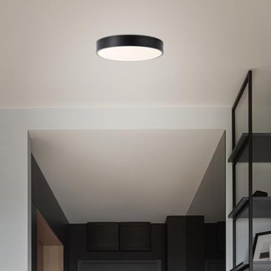 Moderne LED Plafondlamp, 61W 7000LM Eenvoudige Vierkante 5 Hoofden LED Plafondlamp, Zwarte LED Plafondlamp voor Woonkamer, Slaapkamer, Cafetaria, Koel Wit 6500K (wit