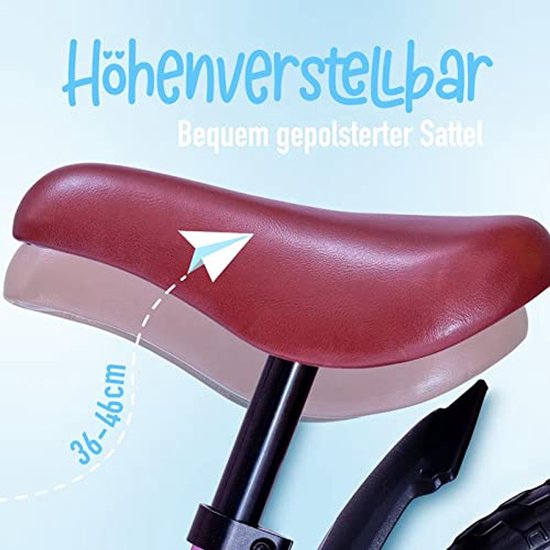 Veilige 12 Inch Loopfiets voor Kinderen - Schattige en Robuuste Balance Bike voor Jongens en Meisjes van Merkloos — afbeelding 2