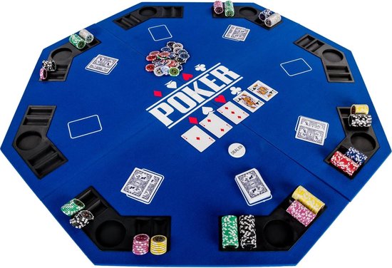 NORTH Pokertafel 8-hoekig 122cm, Blauw