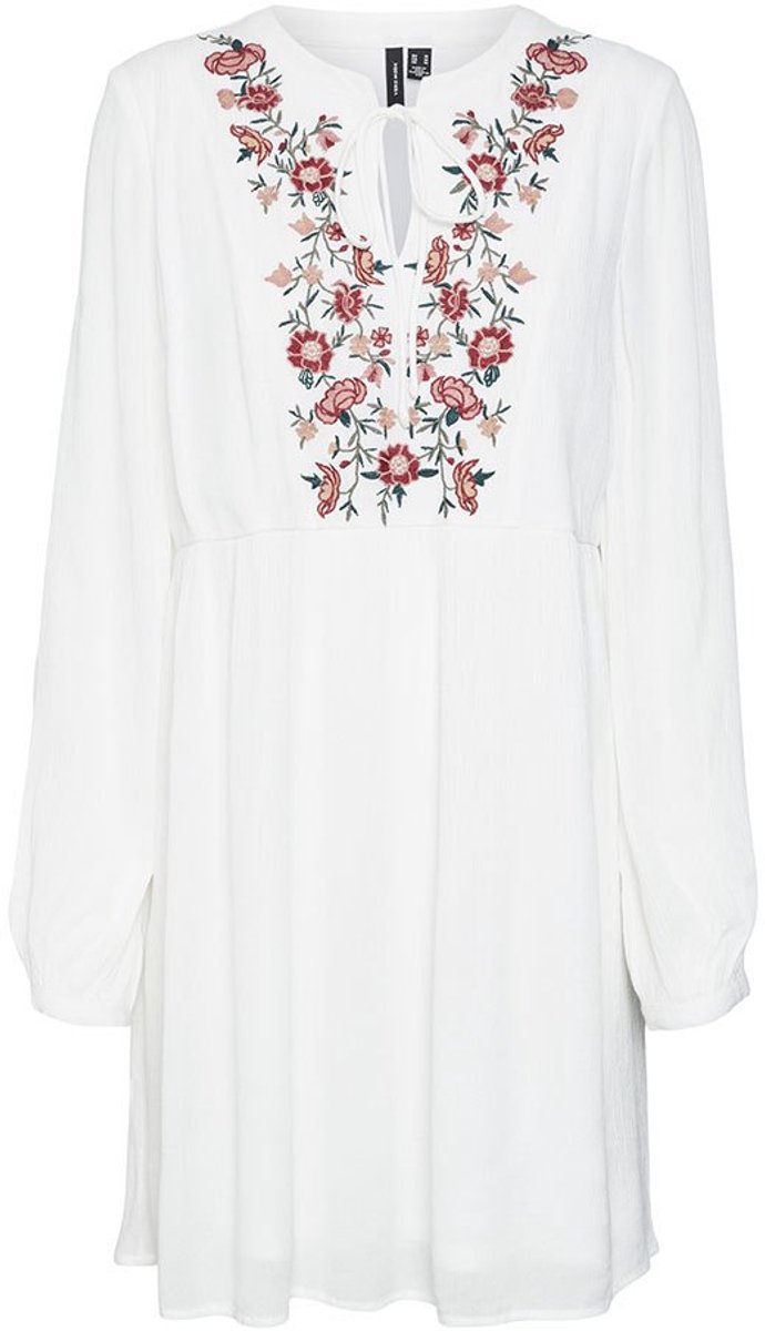 VERO MODA - VMMINA EMB L/S SHORT DRESS WVN EXP GA - Dames - Mini jurken
