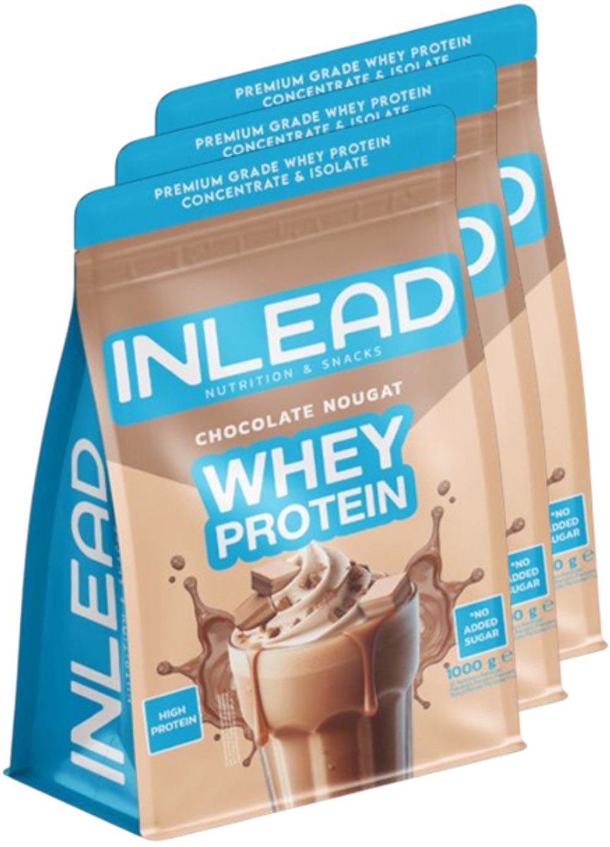 Inlead | Whey Protein | Chocolate Nougat | 3 stuks | 3 x 1000 g