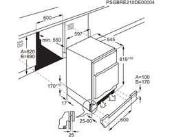AEG OSF6I82EF, 111 l, Ingebouwd, E, 38 dB, SN-T, 3,1 kg/24u