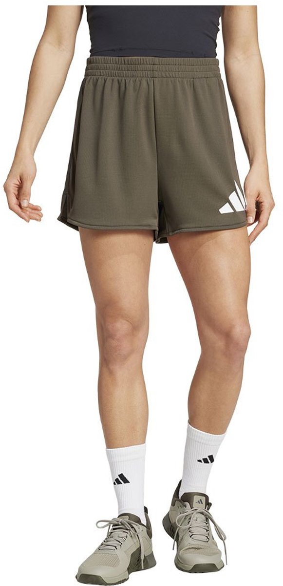 Adidas Train Essentials Big Performance Logo Korte Broek Vrouw Olijf