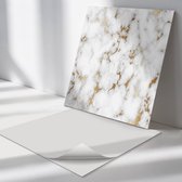 Wallfluent Vinyl Tegels - Marmerpatroon met Aderen Wand PVC Tegels - 30 cm x 30 cm - Bruin Vinyl Tegels - 9 stuks - Vierkant PVC Tegels - Texturen Plaktegels - Vinyl Tegels Zelfklevend - Plaktegels Keuken en Badkamer