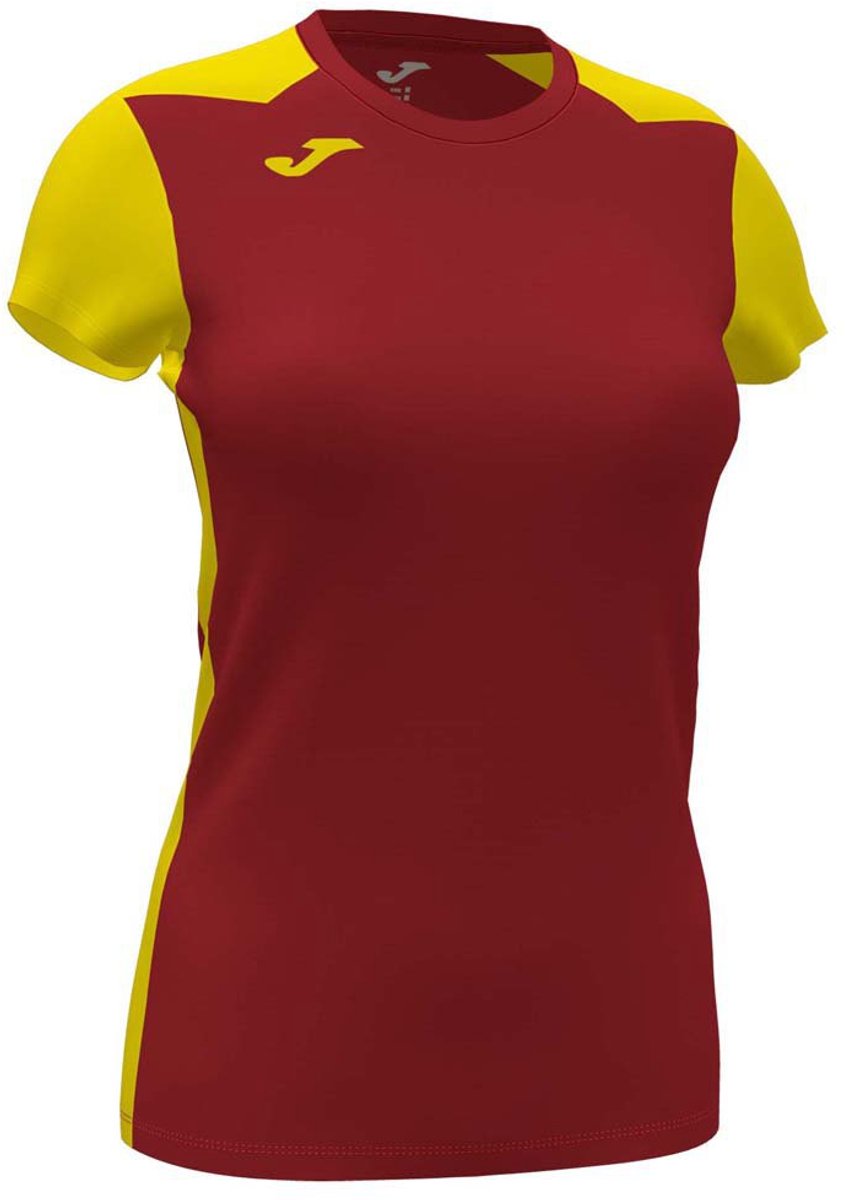 Joma Record Ii T-shirt Met Korte Mouwen Geel,Rood L Vrouw