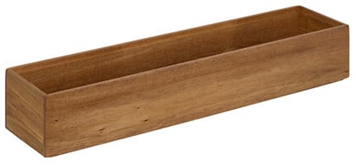 5Five Bestekbak/keuken organizer - 2x - 1 vaks - Smart Desk serie - acacia hout - 8 x 38 x 7 cm