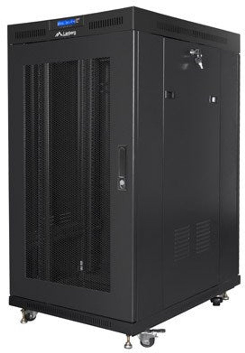 FLOOR-STANDING RACK CABINET 19 22U 800X1000 BLACK PERFORATED LCD DOOR LANBERG (FLAT PACK) V2