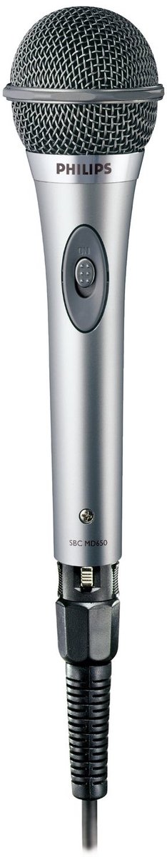 Bol.com Philips SBCMD650 Microfoon - 5m Kabel - Karaoke - Zwart aanbieding
