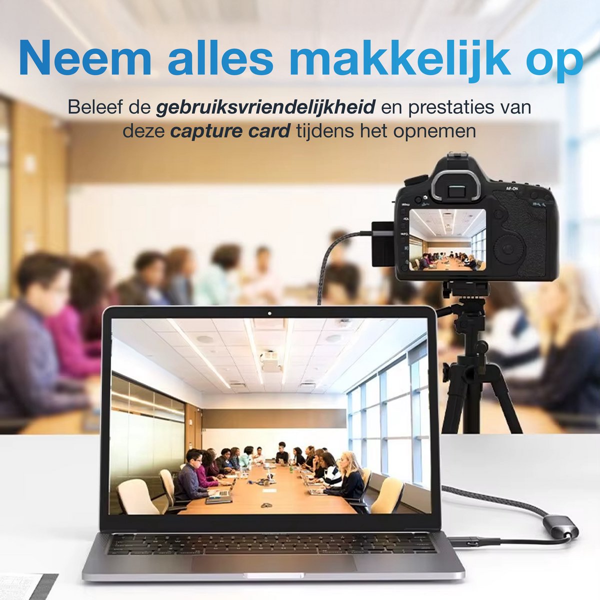 Qost - Capture Card HD - Video / Game Capture - 1080P HD - HDMI naar USB-A / USB-C - Cam Link - Video Grabber - Streamen thumbnail 5