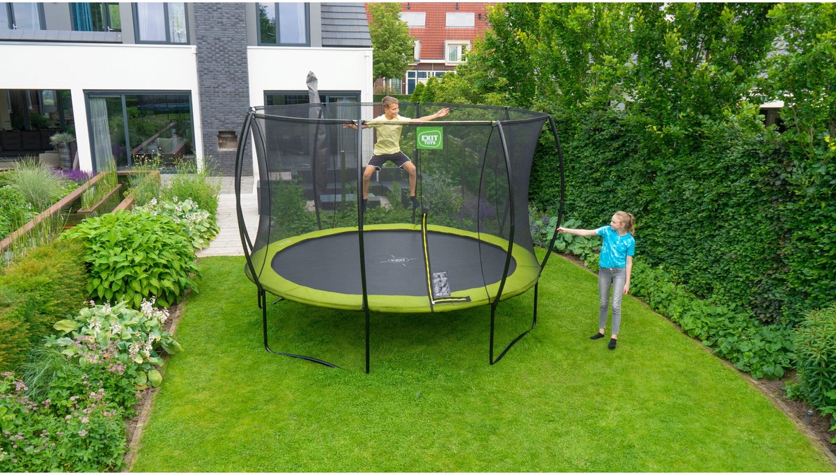 EXIT Silhouette Trampoline ø427cm - Op Poten - Rond - Trampoline Buiten - Voor Kinderen - Groen — afbeelding 10